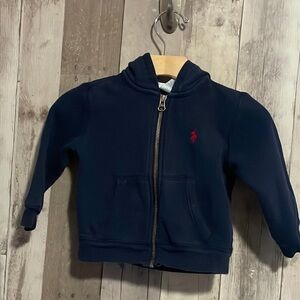 Ralph Lauren baby navy zipped sweatshirt jacket with hood